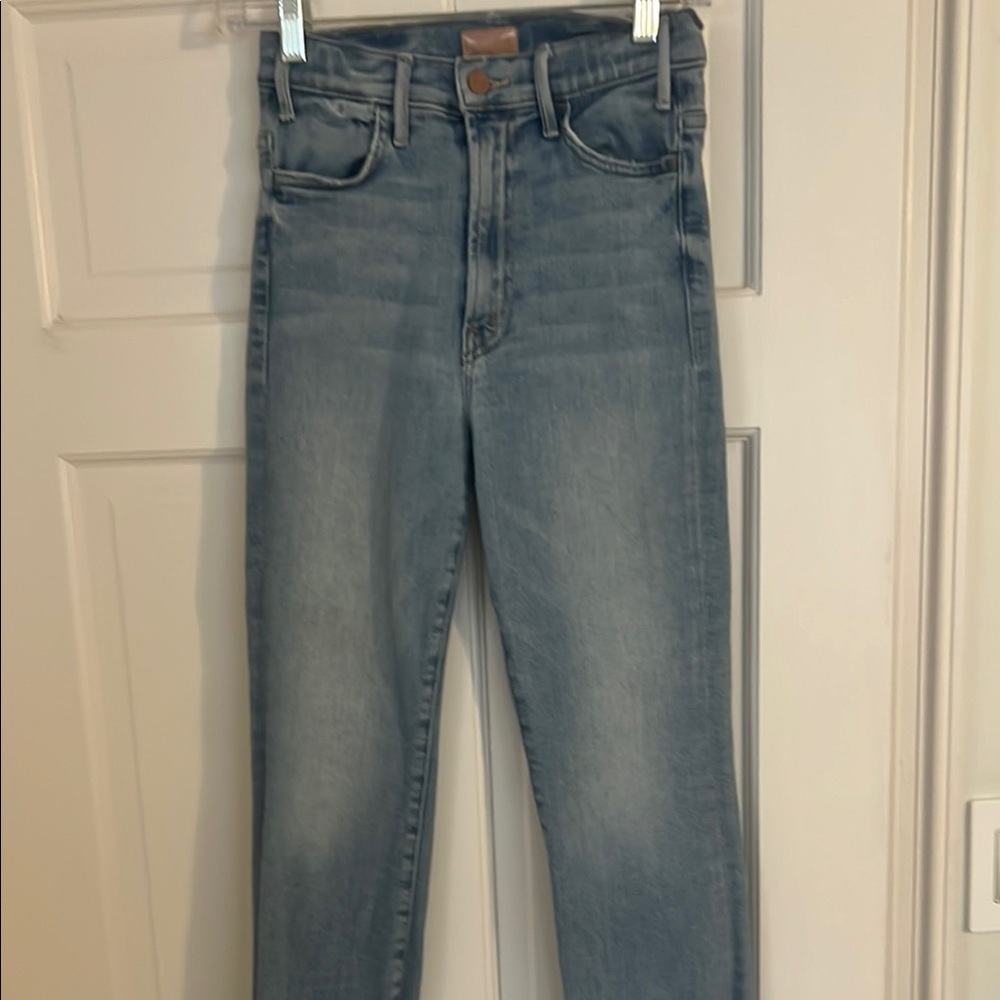 Mother jeans “hustler ankle fray “” high rise ankle cut